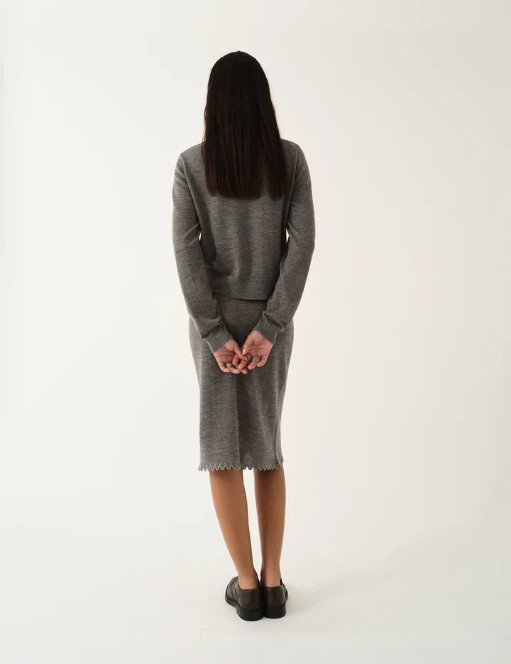 The Garment - Cardigan - Grey Melange - Bergen Scallop