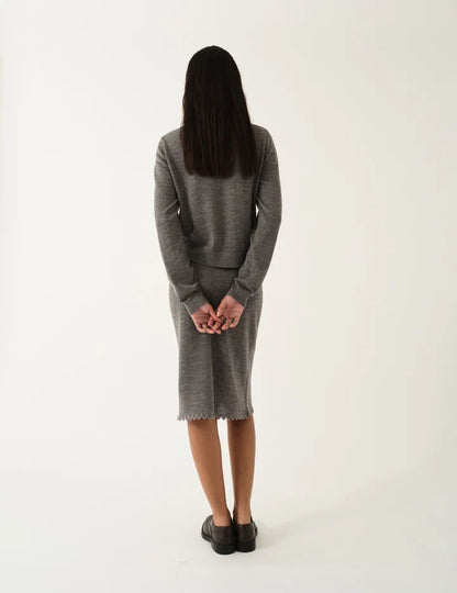 The Garment - Cardigan - Grey Melange - Bergen Scallop