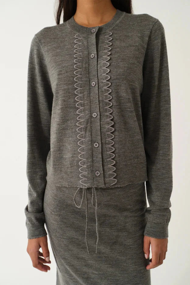 The Garment - Cardigan - Grey Melange - Bergen Scallop