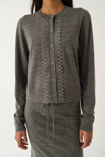 The Garment - Cardigan - Grey Melange - Bergen Scallop