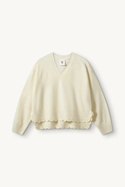 The Garment - Strik - Cream - Como Crochet V-Neck