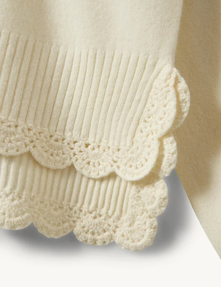 The Garment - Strik - Cream - Como Crochet V-Neck