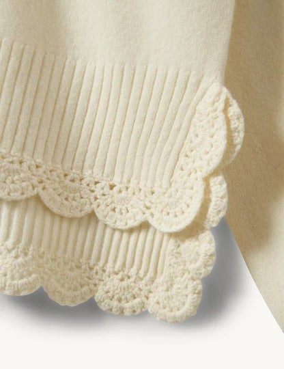 The Garment - Strik - Cream - Como Crochet V-Neck