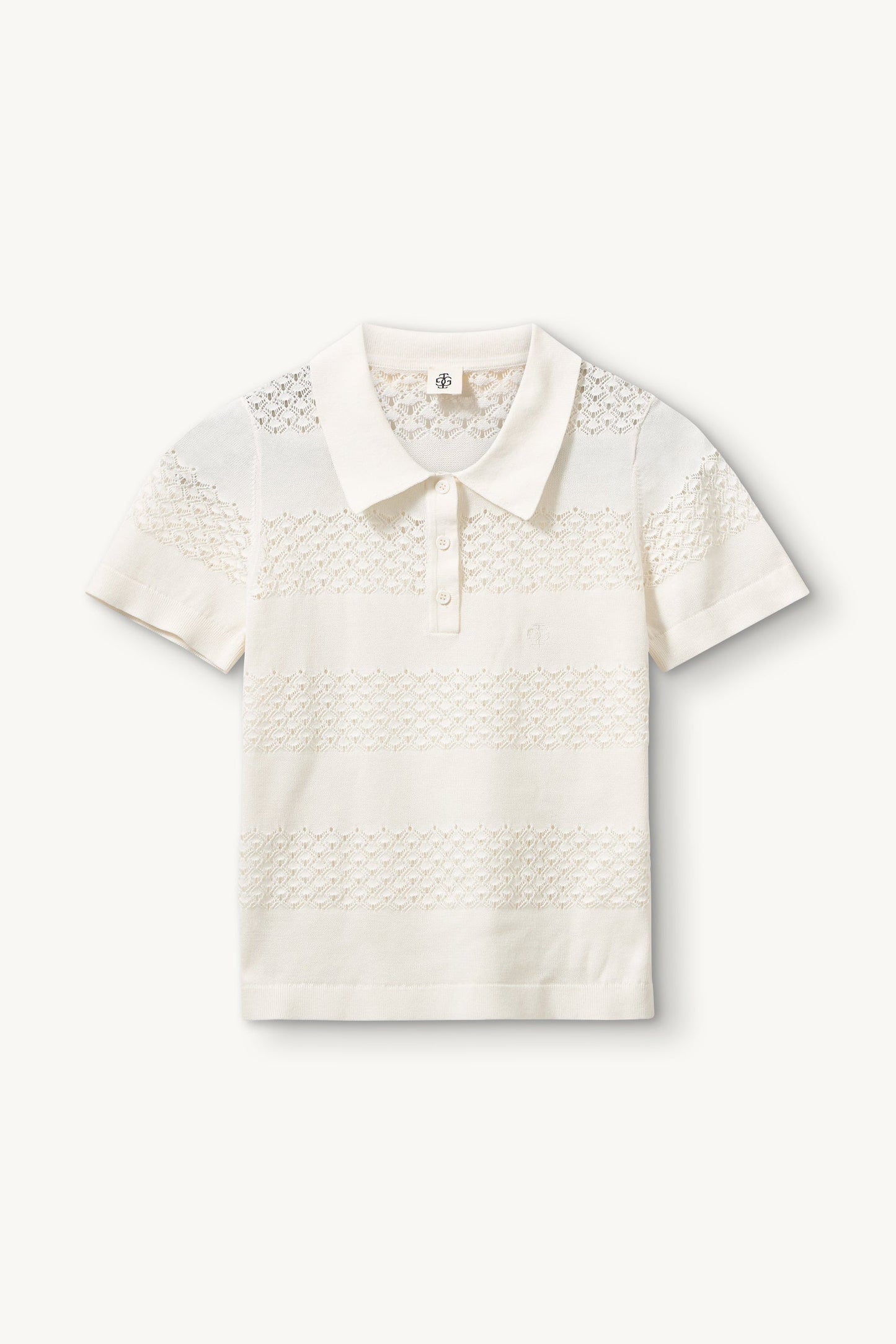 The Garment - Hæklet Polo T-shirt - Tanzania 22568 - Creme