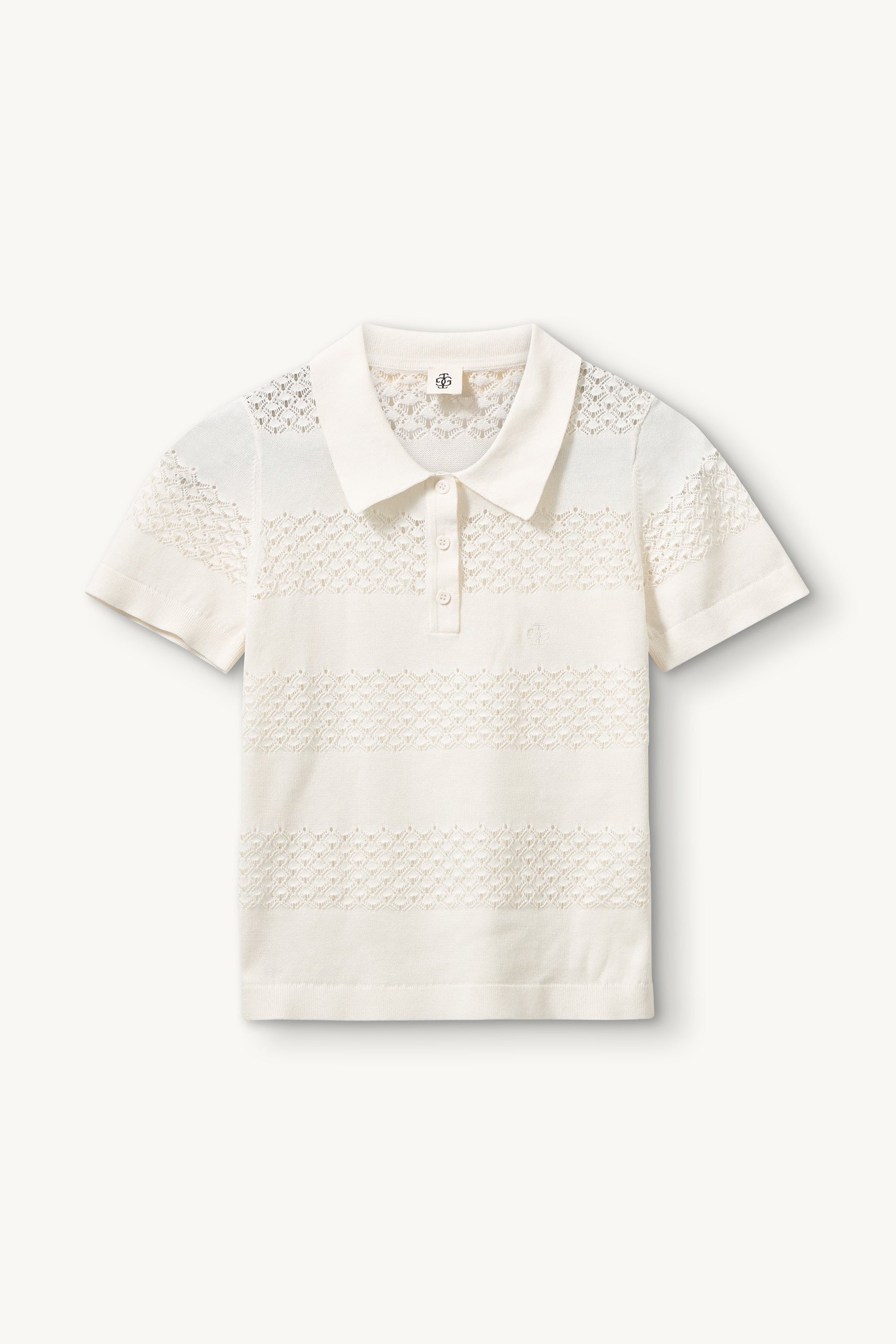 The Garment - Hæklet Polo T-shirt - Tanzania 22568 - Creme