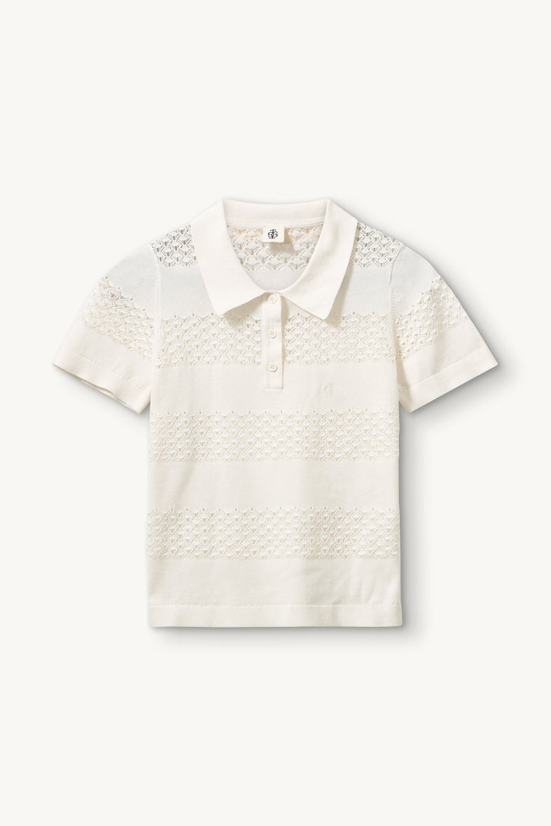 The Garment - Hæklet Polo T-shirt - Tanzania 22568 - Creme