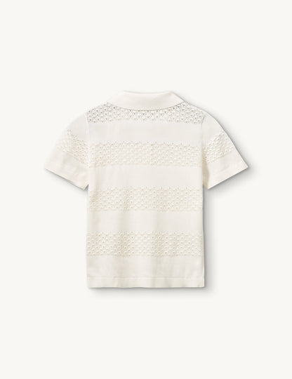 The Garment - Hæklet Polo T-shirt - Tanzania 22568 - Creme