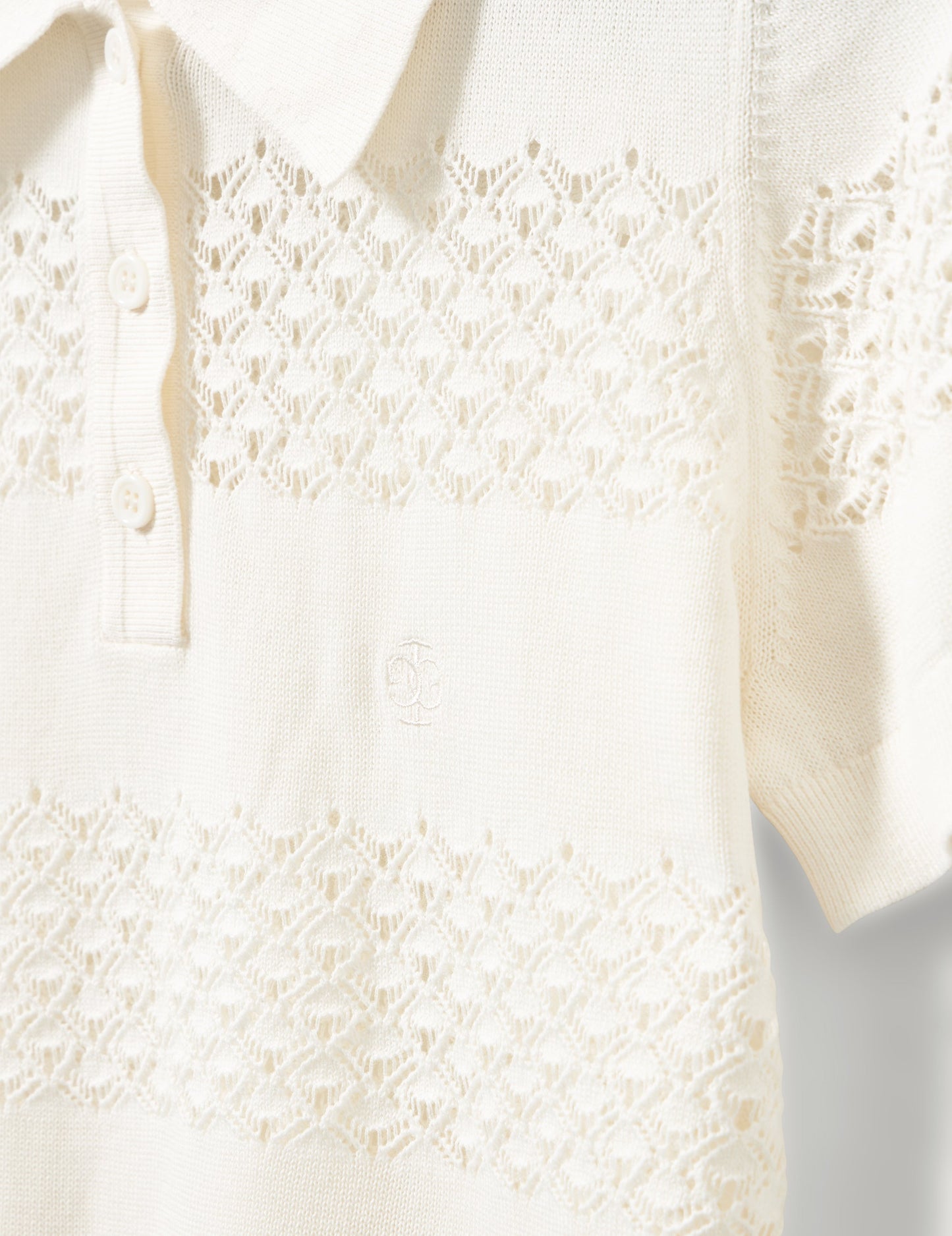 The Garment - Hæklet Polo T-shirt - Tanzania 22568 - Creme