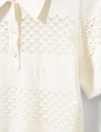 The Garment - Hæklet Polo T-shirt - Tanzania 22568 - Creme
