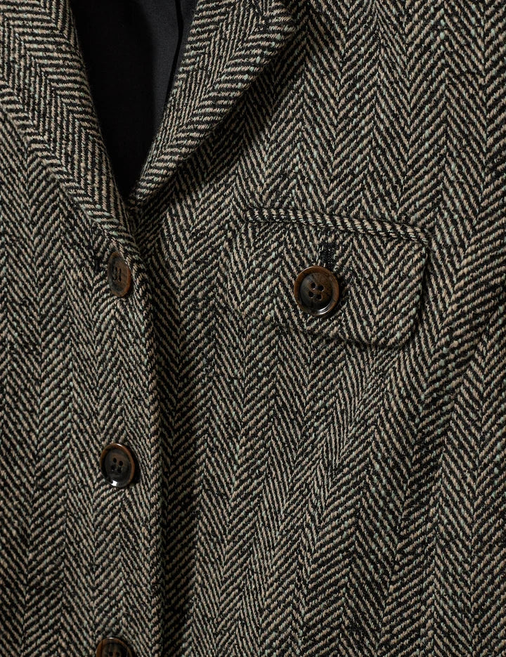 The Garment - Blazer - Black/Brown Herringbone - York Fitted Jacket