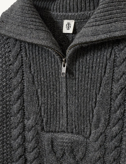 The Garment - Sweater - Grey Melange - Como Zip