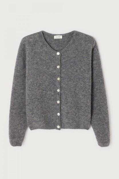 Vitow cardigan i Steel Melange fra American Vintage