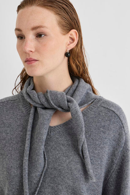 Rouge Edit - Striktrøje - Dark Grey Melange - Kate