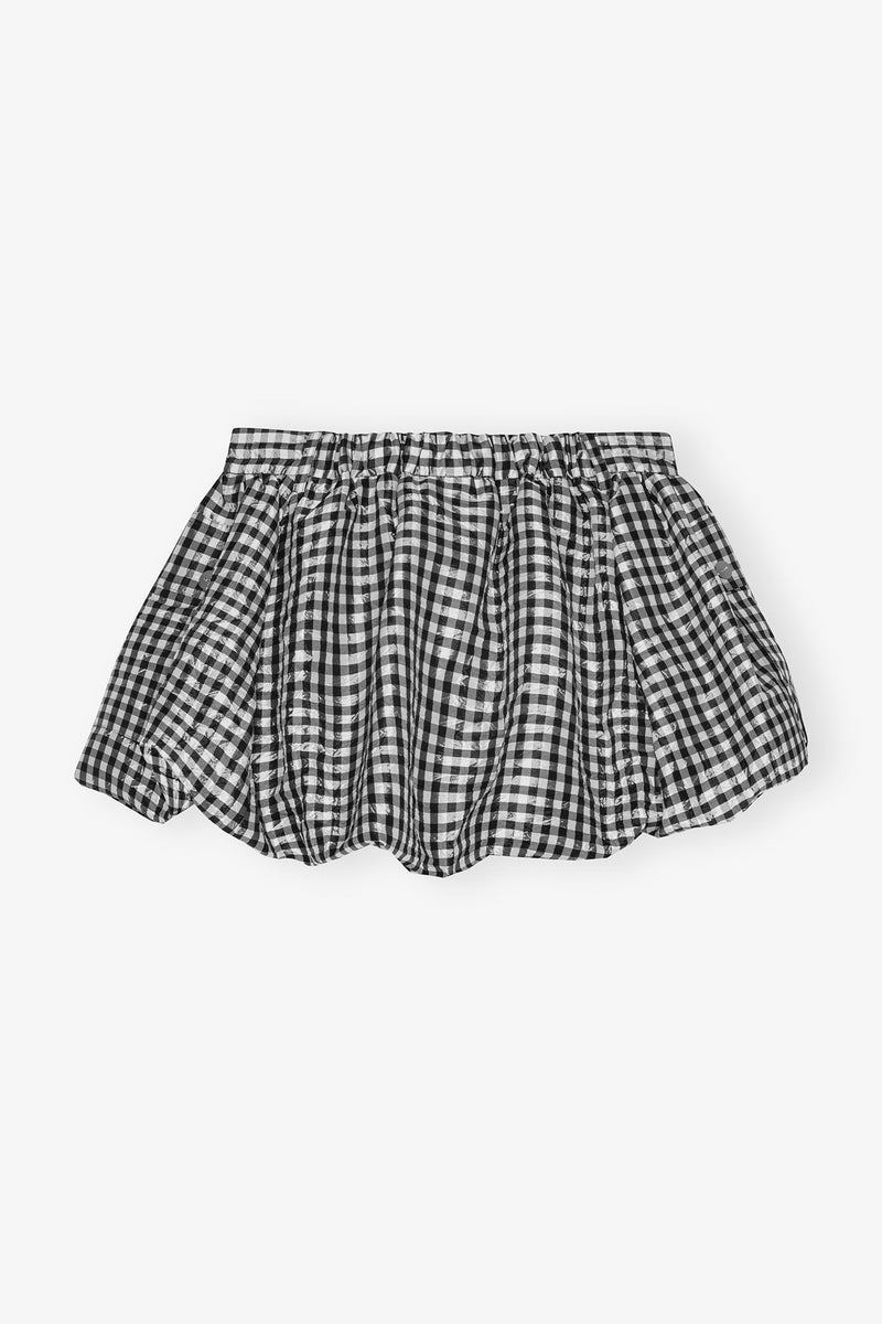 GANNI - Nederdel - Crinklel Check - Bubble Skirt W0465