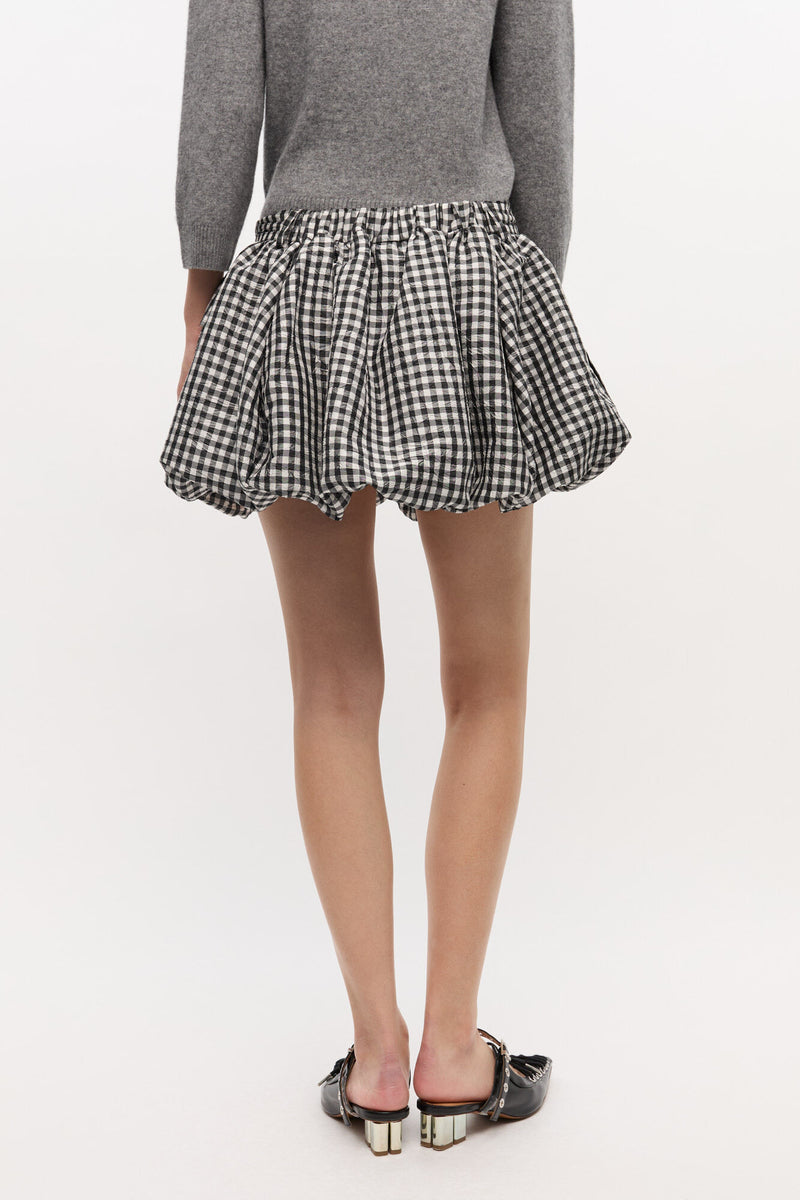 GANNI - Nederdel - Crinklel Check - Bubble Skirt W0465