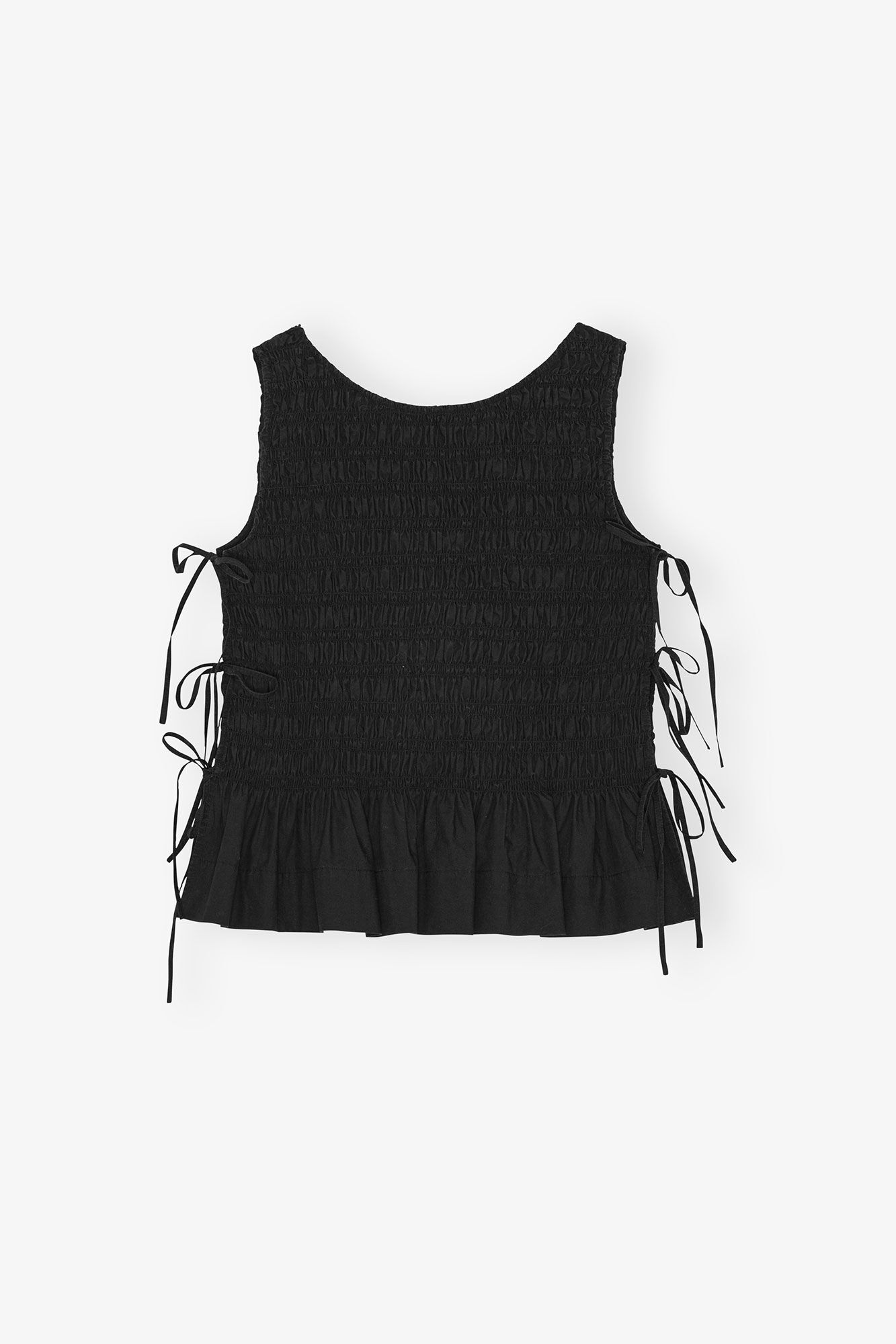 Ganni - Top - Black - Poplin Smock Top