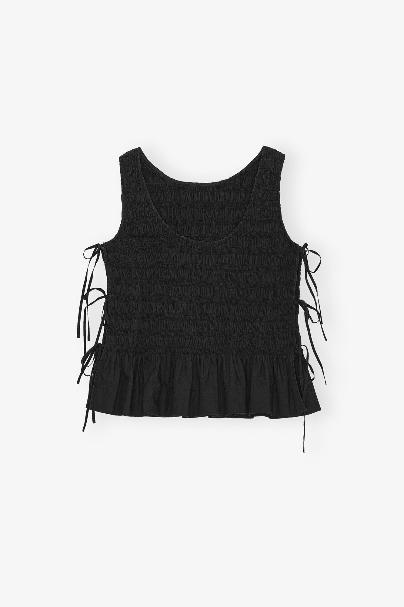 Ganni - Top - Black - Poplin Smock Top