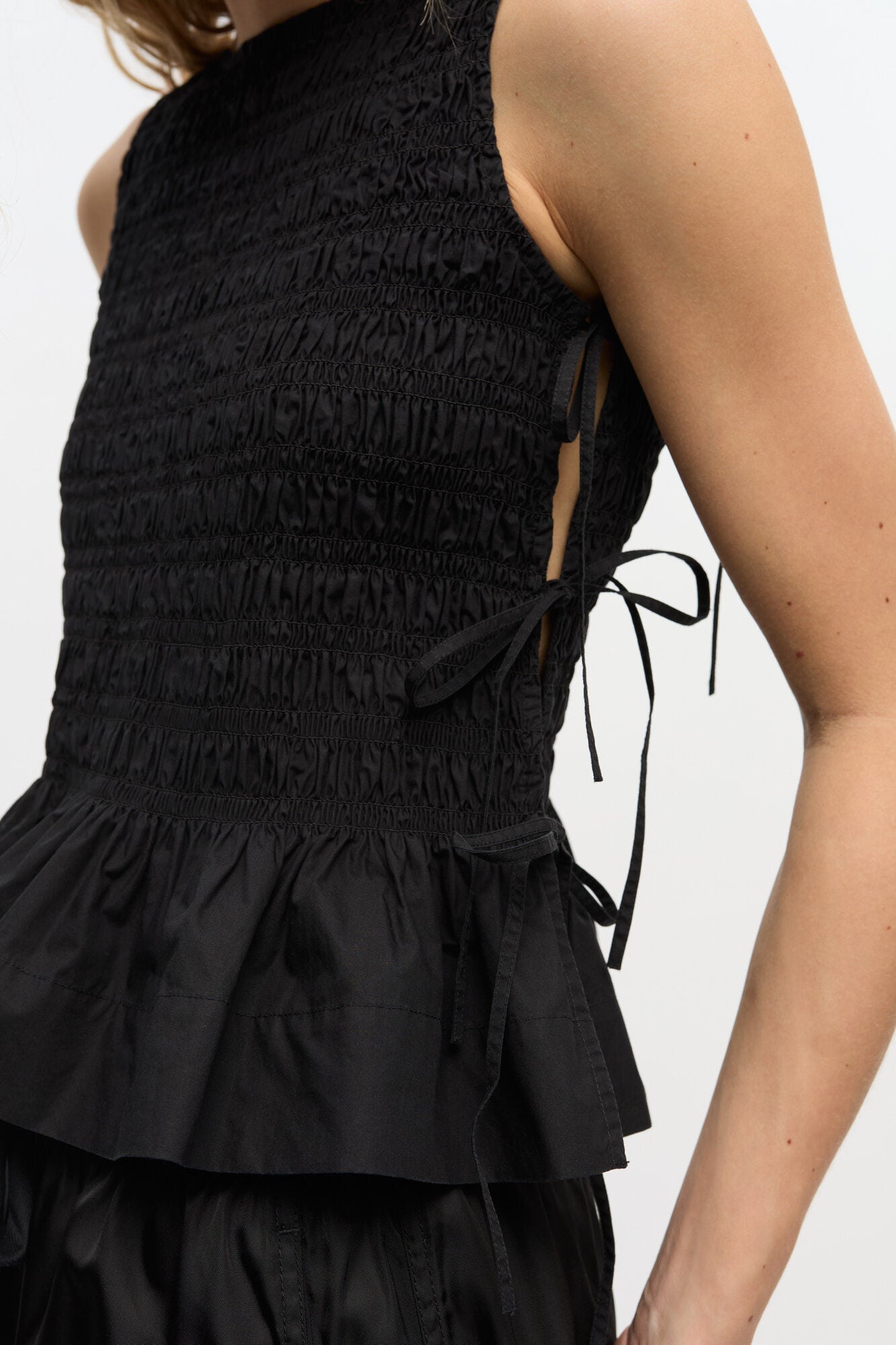 Ganni - Top - Black - Poplin Smock Top