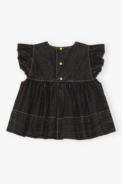 Ganni - Top - Black Washed - Cotton top