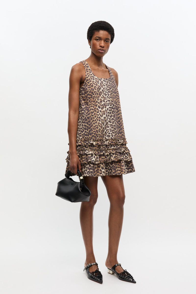 GANNI - Kjole - Leopard - Poplin mini W0906