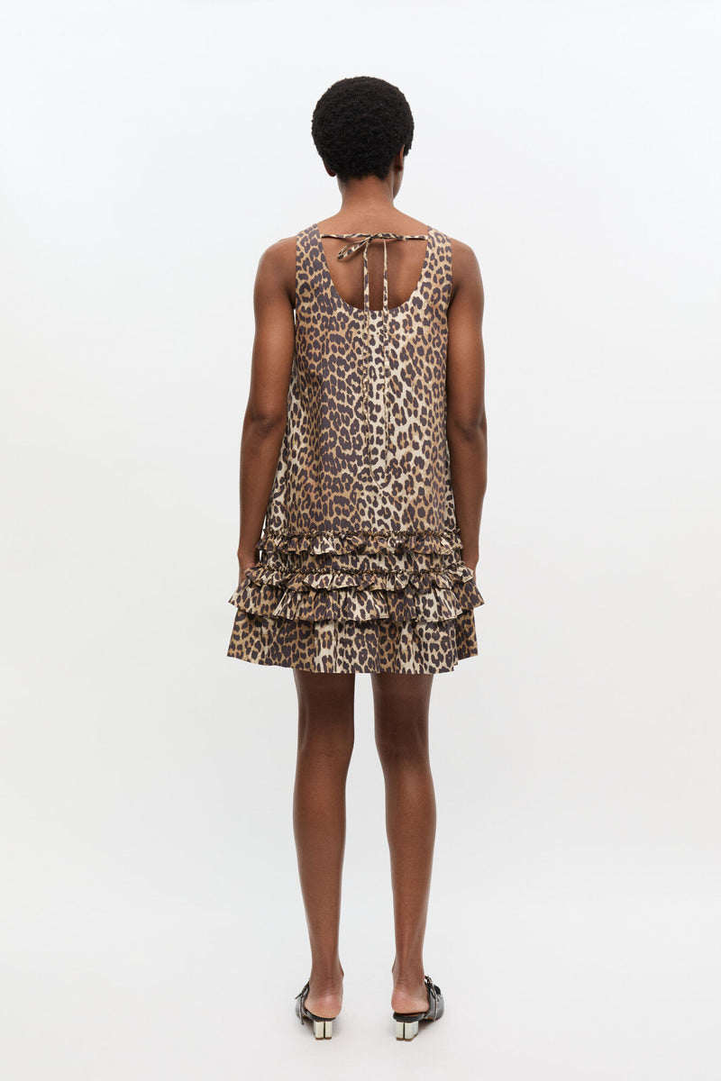 GANNI - Kjole - Leopard - Poplin mini W0906