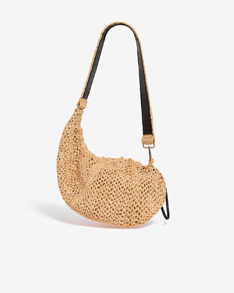 IRO - Taske - Light Beige / Black - Pocket Raffia Bag