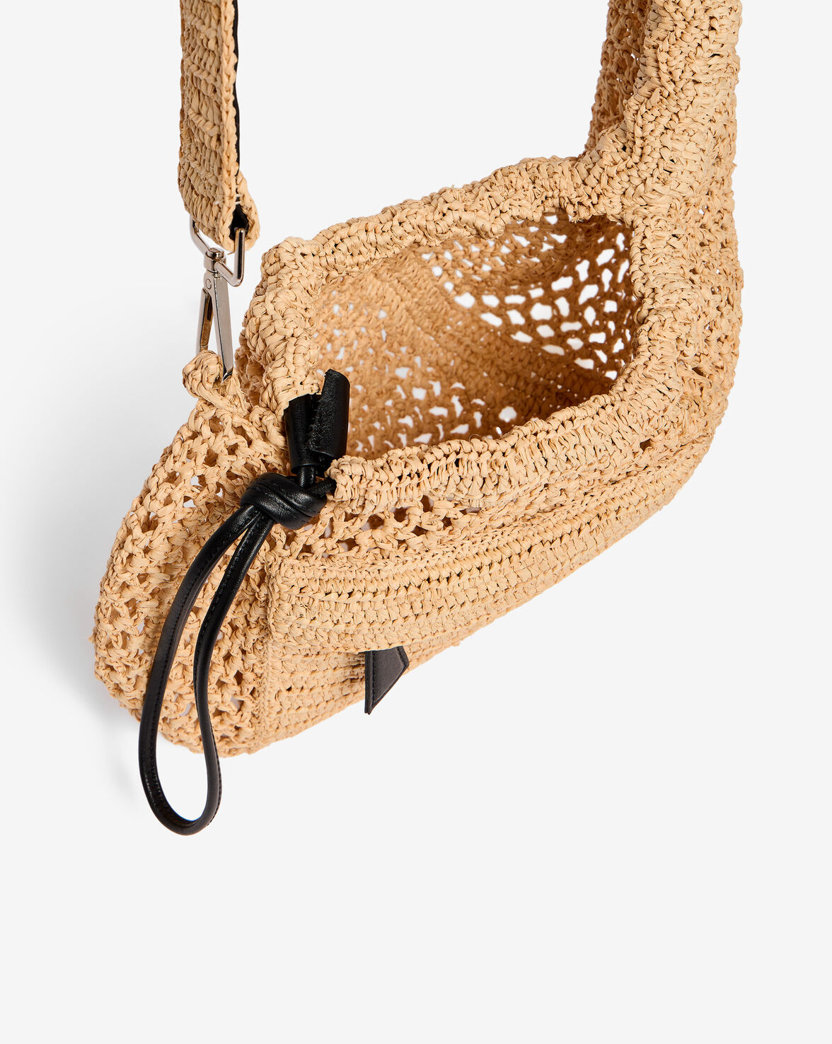 IRO - Taske - Light Beige / Black - Pocket Raffia Bag
