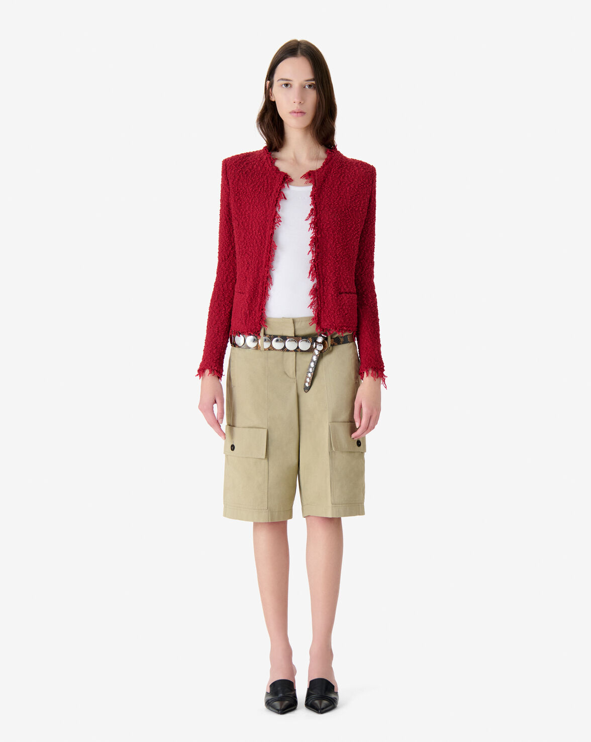 IRO - Cardigan - Rød - Shavani fringed Cardigan