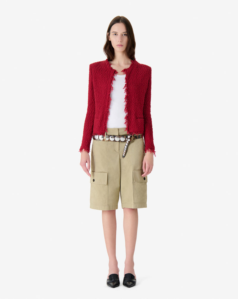 IRO - Cardigan - Rød - Shavani fringed Cardigan