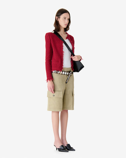 IRO - Cardigan - Rød - Shavani fringed Cardigan