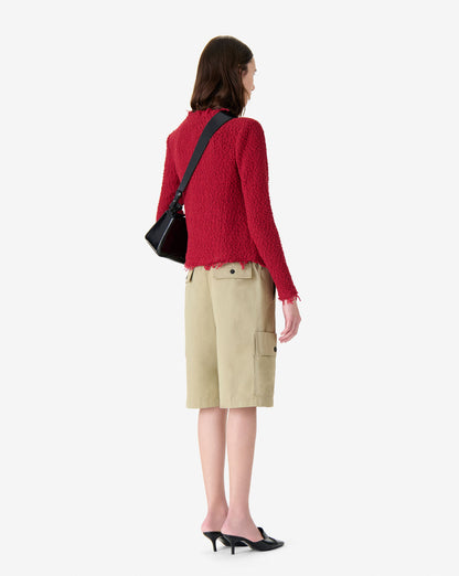 IRO - Cardigan - Rød - Shavani fringed Cardigan