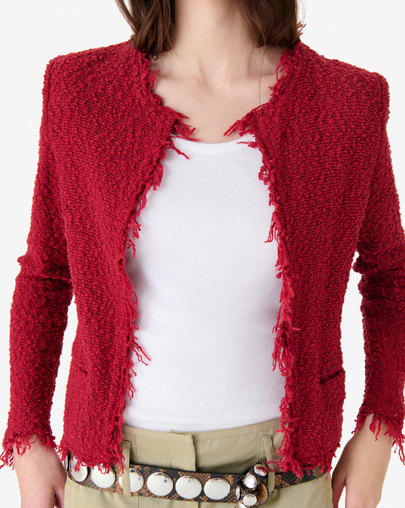 IRO - Cardigan - Rød - Shavani fringed Cardigan
