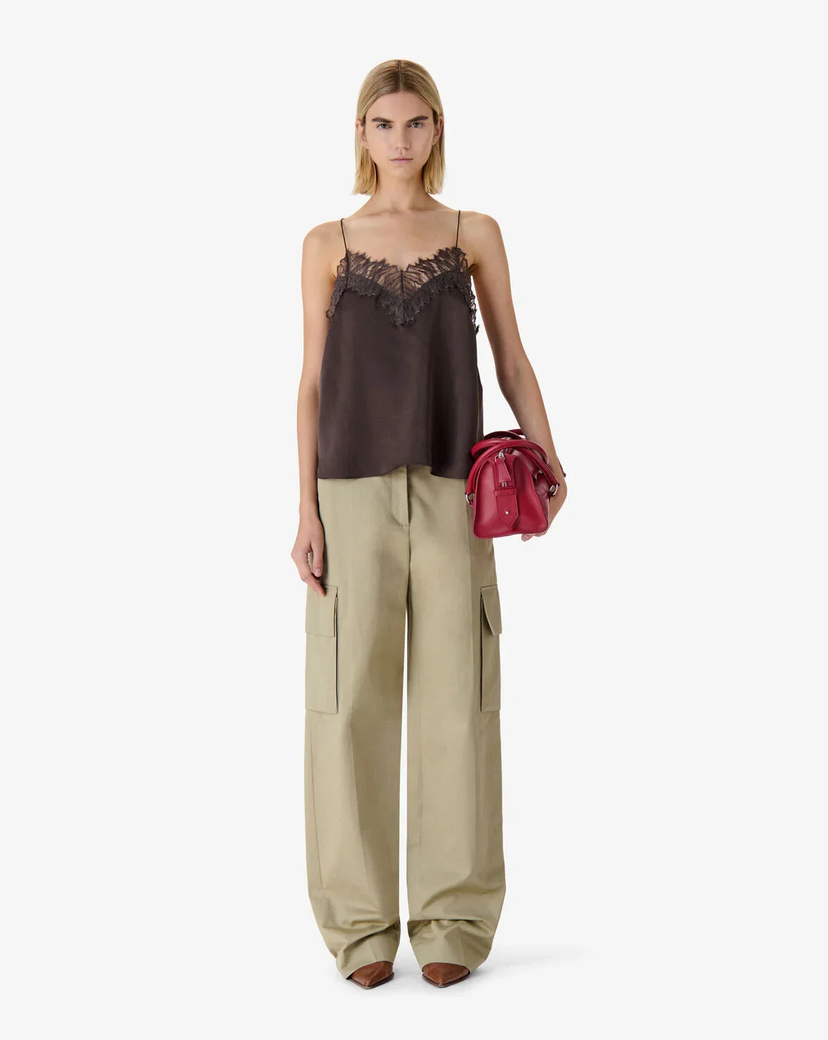 IRO - Top - 100% Silke - Mocha - Newin