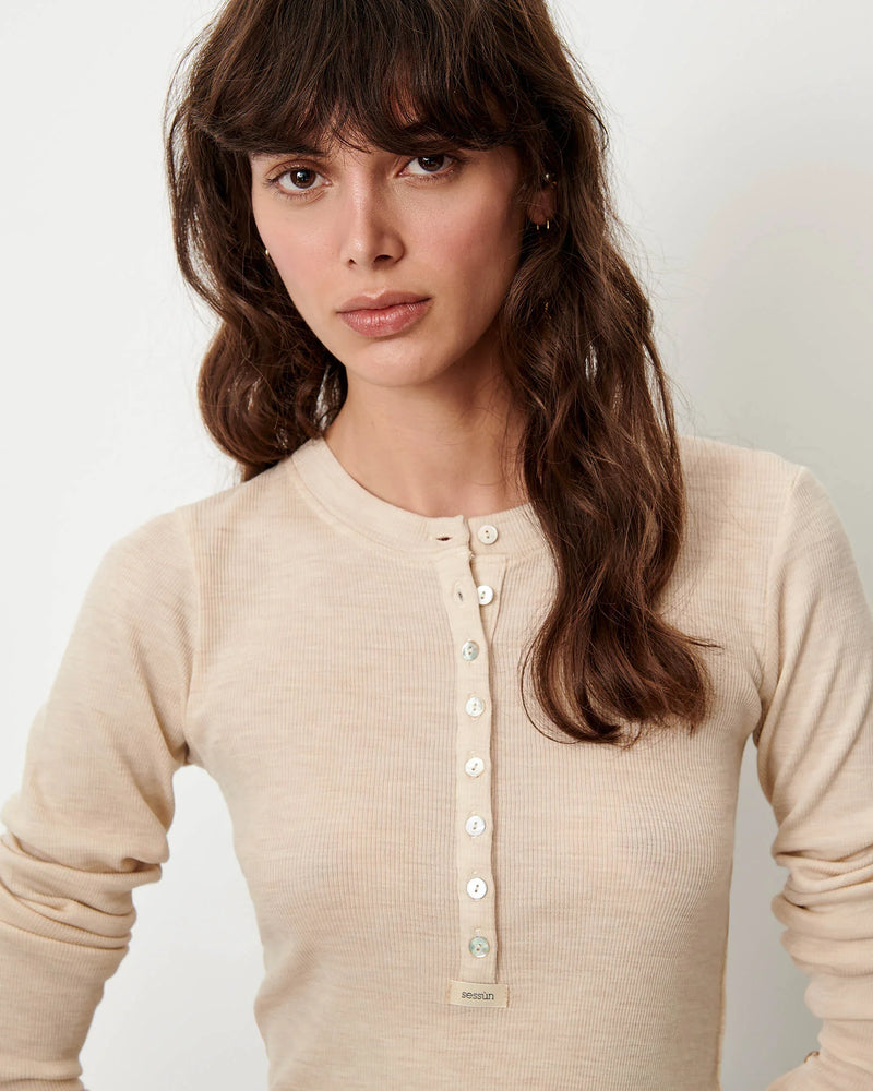Sessùn - Langærmet T-Shirt - Almond - Rafter