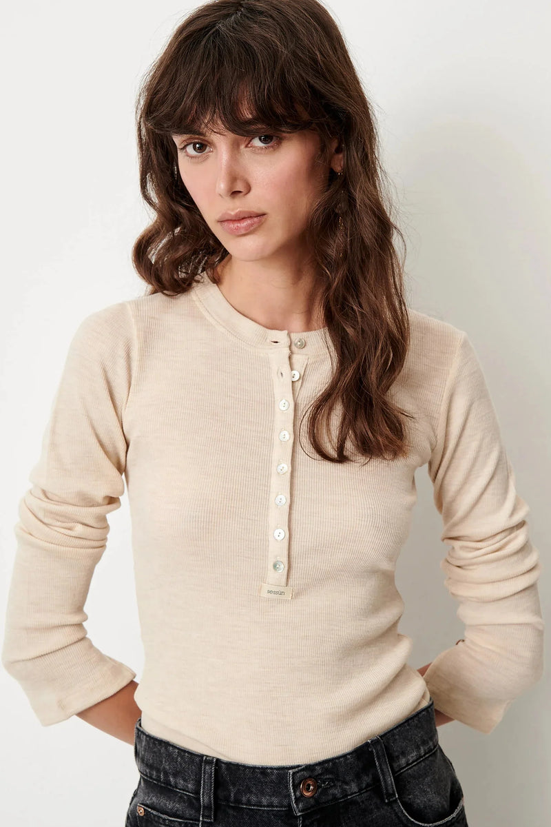 Sessùn - Langærmet T-Shirt - Almond - Rafter