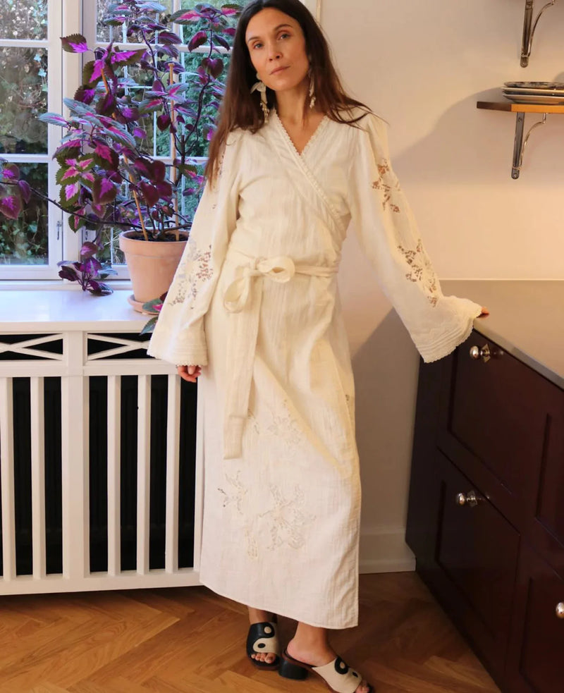 Sissel Edelbo - Kjole - Off white - Winfrey Wrap Dress