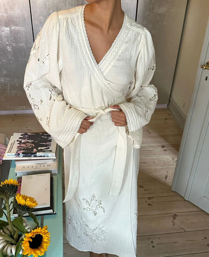 Sissel Edelbo - Kjole - Off white - Winfrey Wrap Dress