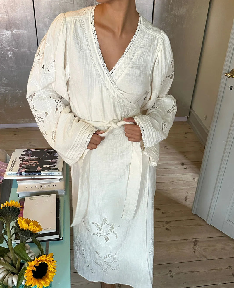 Sissel Edelbo - Kjole - Off white - Winfrey Wrap Dress
