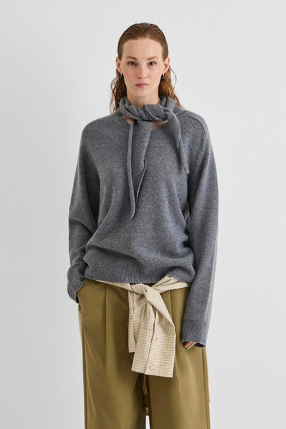 Rouge Edit - Striktrøje - Dark Grey Melange - Kate