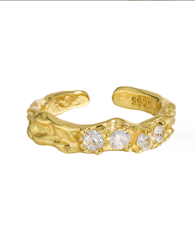 Andcopenhagen Jewelry - Ring - 18 karat guldbelagt 925 sterlingsølv - Aurora zirkonia