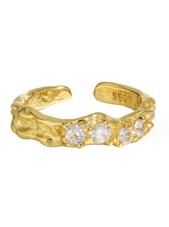 Andcopenhagen Jewelry - Ring - 18 karat guldbelagt 925 sterlingsølv - Aurora zirkonia