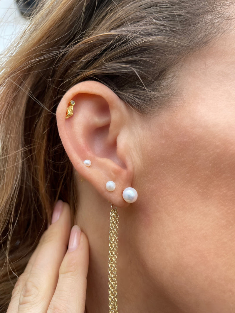 Andcopenhagen Jewelry-  Øreringe - 18 karat guldbelagt messing - Charlotte Pearl chain