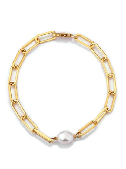 Andcopenhagen  Jewelry - Armbånd - 18 karat guldbelagt - Sanni Chunky Pearl chain