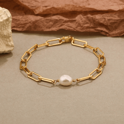 Andcopenhagen  Jewelry - Armbånd - 18 karat guldbelagt - Sanni Chunky Pearl chain