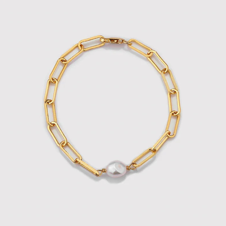 Andcopenhagen  Jewelry - Armbånd - 18 karat guldbelagt - Sanni Chunky Pearl chain