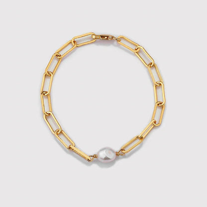 Andcopenhagen  Jewelry - Armbånd - 18 karat guldbelagt - Sanni Chunky Pearl chain