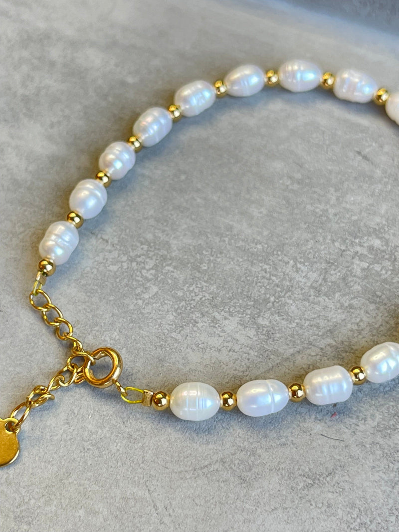 Andcopenhagen Jewelry - Armbånd - 18 karat guldbelagt messing - Early Pearly perle