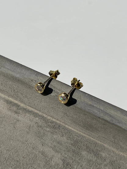 Andcopenhagen Jewelry - Øreringe studs - 18 karat guldbelagt 925 sterlingsølv - Funk zirkon stud