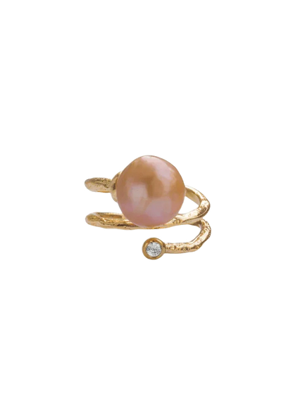 Andcopenhagen Jewelry Icon Collection - Ring - 18 karat guldbelagt messing - Rose Pearl Ivy