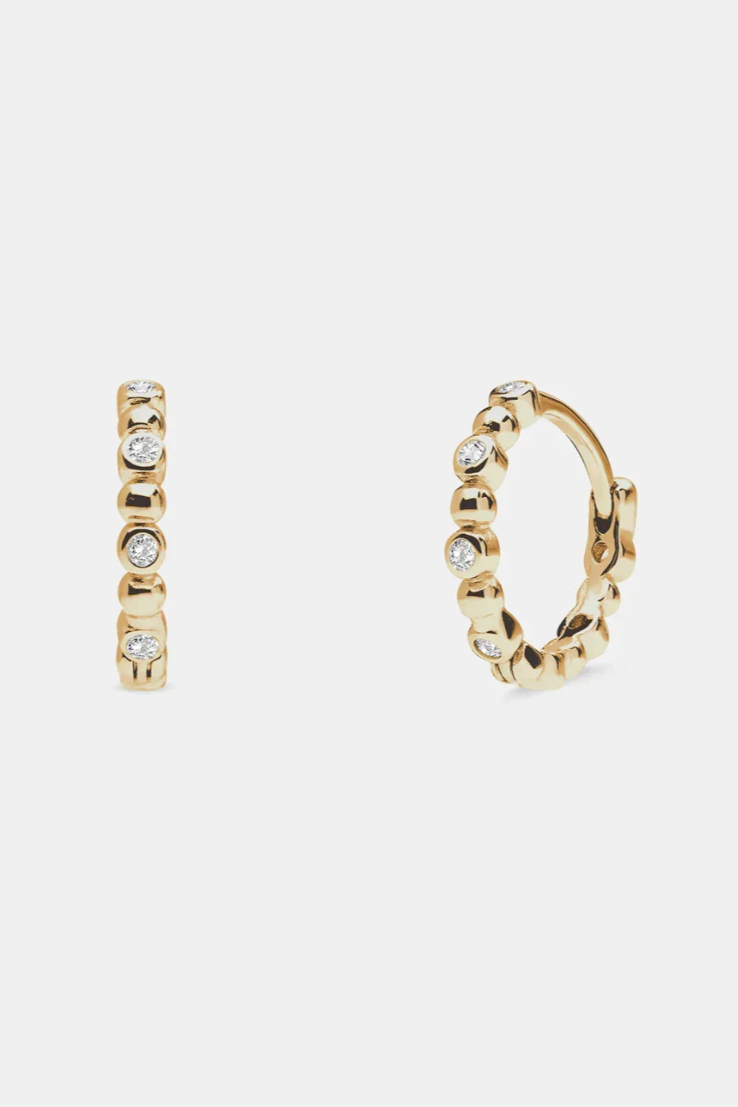 Andcopenhagen Jewelry - Øreringe hoops - 18 karat guldbelagt 925 sterlingsølv - Mille Shiny Dot